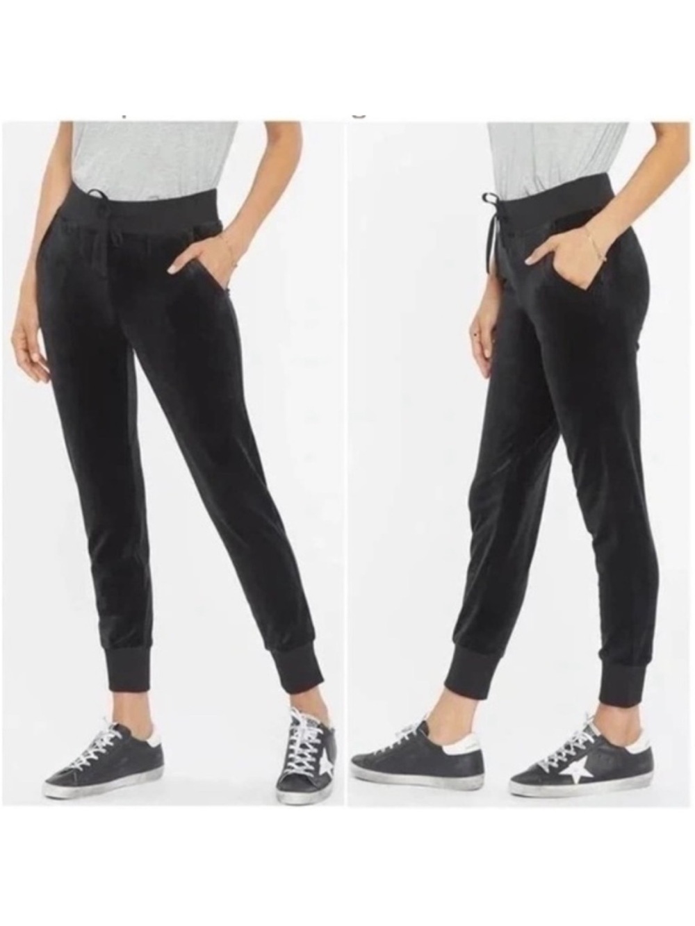 House of Harlow 1960 Nicole Richie Velour Velvet Joggers Sweatpants Black Size S